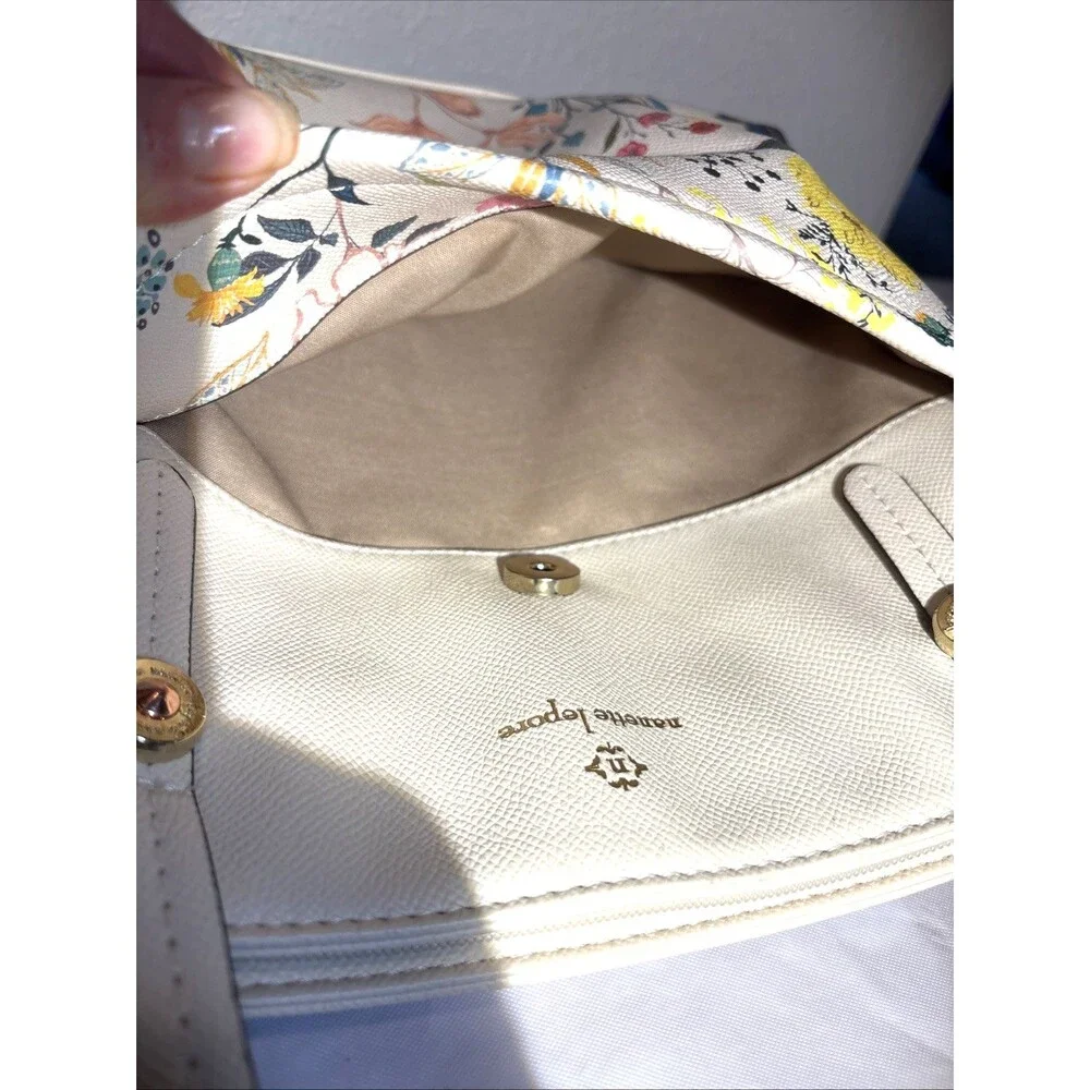 Nanette Lepore Makena Summer Botanical Floral Tote Bag Shopper Cream New NWT